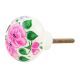 Pink Rose Flower Hand Painted Kashmiri Indian Cabinet Knobs
